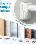 Ultra Long Tension Curtain Rod 41 To 185 Inches No Drilling Install For Patio Windows And Room Dividers showing adaptability on various surfaces including wood and tiles
