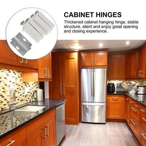 Four Piece Cabinet Hanging Hardware Hinges Set For Kitchen Wall Mounts with thickened ABS, iron construction, in modern kitchen