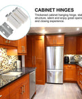Four Sets Silver Cabinet Hinges With Silent Opening And Closing, Thickened ABS And Iron Corner Brace Hanging Hardware