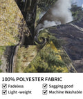 Collage of steam locomotive and smoke highlighting lightweight polyester fabric features of Wall Tapestry Print