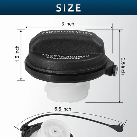 Hyundai Fuel Tank Cap Gas Cap Replacement For 2006 To 2019 Accent size dimensions shown, OEM style locking gas cap
