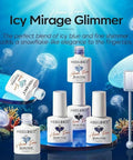 Six Blue Gel Nail Polishes Set Featuring Navy Royal Sky Icy Klein and Glitter Finishes with Cat Eye Magnet Kit