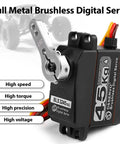 Beefy 45Kg Brushless RC Servo With Metal Gears High Torque IP67 Waterproof For TRX4 TRX6 SCX10 III featuring high-speed design