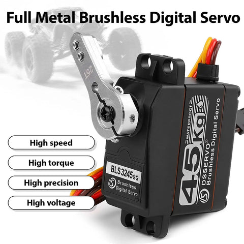 Beefy 45Kg Brushless RC Servo With Metal Gears High Torque IP67 Waterproof For TRX4 TRX6 SCX10 III featuring high-speed design