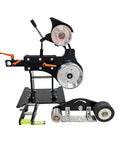 Shop Ready Variable Speed Belt Grinder And Sander Chassis with adjustable components and a durable aluminum wheel.