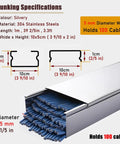 Hide Cords Like A Pro With Stainless Steel Cable Hider Box showing cable capacity and specifications