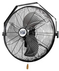 18 Inch Wall Mount Fan For Garages, Shops, Barns And Patios, Industrial Grade Cooling With 1450 CFM, angled view, steel construction