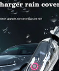 Universal Ev Charge Port Protector Badass Weather Armor Waterproof Rain Snow Cover For Electric Vehicles Fits Most Models with clear rain cover.