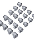 Top Shelf Twenty Pack Of 3/4 Inch Zinc Alloy Squeeze Connector Conduit Fittings arranged for quick junction box hookups.