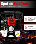 32.7cc Gas Powered T Post Driver With Conversion Head And Chisel showcasing fuel tank capacity and efficiency