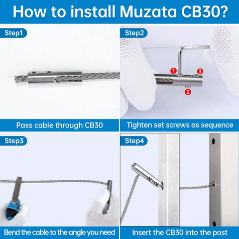 Installation guide for Three Sixteenth Inch Cable Railing Kit Fixed End For Wire Rope In Hollow Metal Posts Swageless Toggle Anchor Set.
