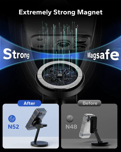 Illustration showing magnetic strength of Samsung 3 In 1 Magnetic Wireless Charging Station Stand for Galaxy Phone Watch and Buds