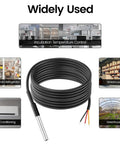 Two Pack 10M DS18B20 Temperature Sensors With Stainless Steel Probes Waterproof Cable for various applications
