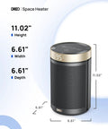 Portable Electric Space Heater With Thermostat And Remote Digital Display 12 Hour Timer Compact gold heater with dimensions