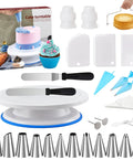 All In One Cake Decorating Starter Kit With Non Slip Turntable Leveler And 82 Piece Baking Gear Including Piping Tips Icing Bags