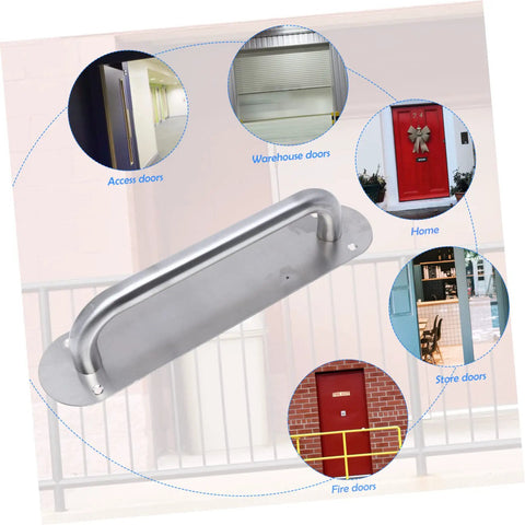 Premium No Fuss Heavy Duty Fire Door Handle With Slick Stainless Steel Pull Plate And Rock Solid Grip For Commercial Push Pull Wood Doors Easy Mount Long Lasting Finish