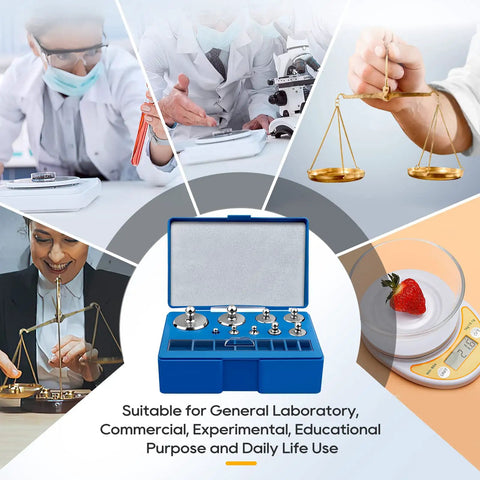 Calibration Weights For Digital Scale Pro Grade Scale Weights Set For Laboratory Home Kitchen And Industrial Use Precise Mass Standards For Accurate Readings in blue case