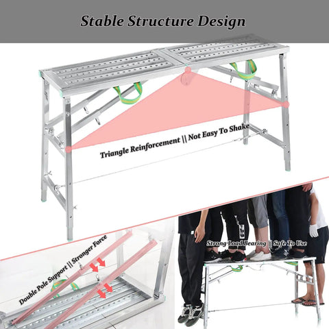 Scaffolding Equipment Foldable Work Platform And Ladders Portable Multipurpose Scaffold Tower With Adjustable Height Levels