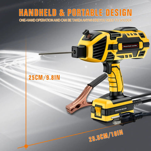 Hella Portable Handheld Welder 110V 120A Mini Arc Inverter Machine lightweight design for easy one-hand operation.