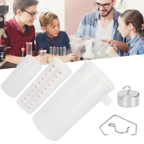 Plastic Beaker Overflow Cup For Physics Experiments And Classroom Demonstrations with measuring tubes and hooks