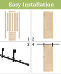 Installation steps of 36X84 Inch Sliding Barn Door With Six Point Six Foot Hardware Kit Included Pre Drilled And Easy To Assemble Unfinished Solid Core Natural Pine Interior Door For DIY Projects Rustic Farmhouse Style For Your Home Reno