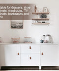 White cabinet with 12 Pack Brown Leather Drawer Pulls With Single Hole Mount For Kitchen Cabinets Drawers Dresser Cupboard Closet And Furniture Doors