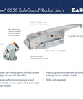Safeguard Radial Latch With Light Spring for Smooth Self Closing Door Closure, adjustable, chrome finish, compatible with padlock.