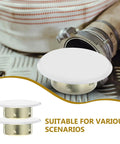 4 Pack Concealed Fire Sprinkler Head Cover Plates Ceiling Mount sprayer nozzle protector with a white cover and brass base.
