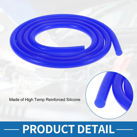 Blue Silicone Vacuum Tubing Hose For Cars And Trucks, High Temperature Vacuum Line, 3.3 Ft Long, 1/8 Inch ID, 3.5mm Wall, 10mm OD