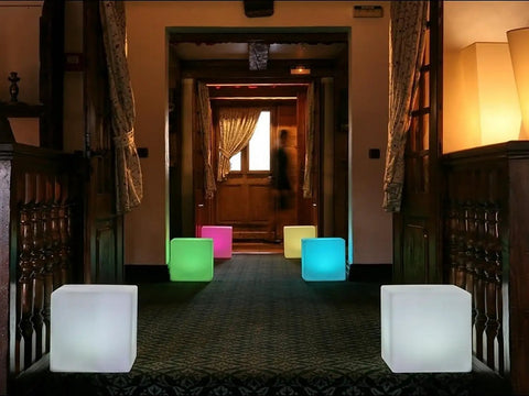 16 Inch LED Cube Chair Light With 16 RGB Colors Glow Cube Seat Waterproof Floor Lamp For Home Patio Poolside Parties in hallway