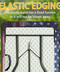 Elastic edging of Picnic Table Cover Set With Bench Covers For 6 Ft Tables, showcasing retro American flag design pattern.