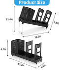 Product size diagram of Go To Heavy Duty Coffee Cup Dispenser With Straws Holder And Lid Organizer For Countertop Plastic Cup Rack