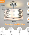 Three Light Flush Mount Ceiling Light In Brushed Nickel With A Modern Drum Design And Double Shade Silver Kitchen Dining Room Fixture