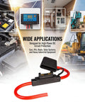 Heavy Duty Inline Blade Maxi Fuse Holder Kit With 6 Awg Wiring And Assorted Amp Blade Fuses Featuring Flippable Caps, showcasing under-hood installation.