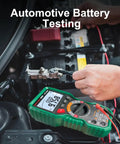 Digital Multimeter With Capacitor Tester For DIYers, TRMS, 20000 Counts in use on car battery during automotive test
