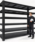 Heavy Duty Garage Shelving 6 Tier Steel Storage Rack 6000 Lbs Capacity Built Like A Tank Adjustable Metal Shelf Unit in black
