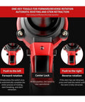 Cordless Rivet Gun Kit With Two Batteries, Brushless Blind Riveter Tool showing toggle switch for rotation and lock features.