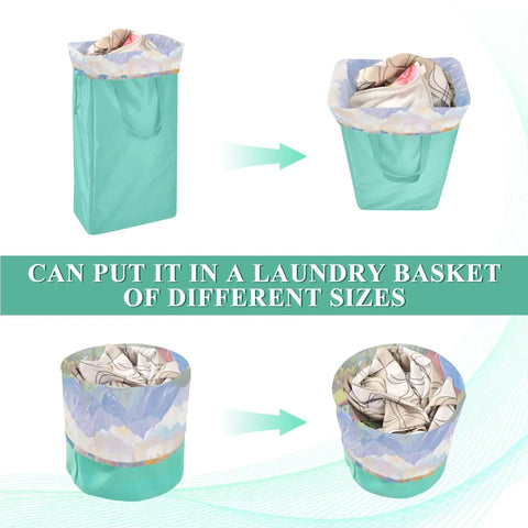 Big 24x36 Inch Drawstring Laundry Bag With Removable Mesh Wash Bag Dual Bag Set fits in various laundry baskets