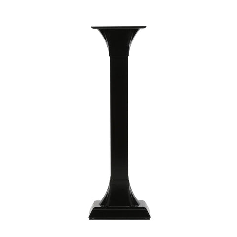 Front view of Cast Aluminum Heavy Duty Adjustable Mailbox Post Black With Weatherproof Powder Coat Finish Resists Rust Height From 33 To 41 Inches