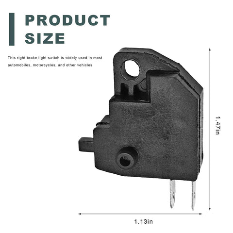 Right Hand Brake Light Switch For Bike Front Hydraulic Master Cylinder Replacement Stop Signal Switch Universal Disc Brake Switch For Bikes And Off Road Rigs, black ABS, 1.47in x 1.13in dimensions