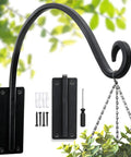 Heavy Duty Plant Hanger Bracket 16 Inch Black Outdoor Hand Forged Metal Hanging Bracket With 80 Lbs Capacity For Plants And Bird Feeders