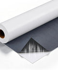 1 Roll EPDM Rubber Roofing Membrane 50 Mil Thick 39 By 15 Ft White Vulcanized Sheet showing adhesive underside for easy installation.