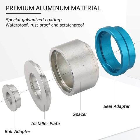 Pro Grade Crankshaft Seal Tool Set For Removal And Installation With Camshaft Oil Seal Puller Kit, Premium Aluminum Adapters