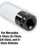 1/2 Inch Drive 17mm Flower Lug Nut Socket For Mercedes Wheel Nuts shown in protective non-marring design