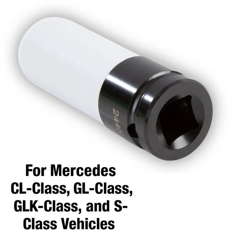 1/2 Inch Drive 17mm Flower Lug Nut Socket For Mercedes Wheel Nuts shown in protective non-marring design