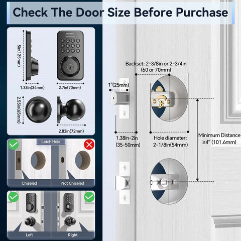 Smooth Operator Wifi Smart Door Lock With Polished Matte Black Knob And Lightning Quick Fingerprint Scanner Plus No Sweat App Setup Keyless Entry For Airbnb Hosts