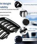 Gloss Black Front Kidney Grille For 2012 Through 2018 3 Series F30 F31 Double Slats Replacement Display with Features
