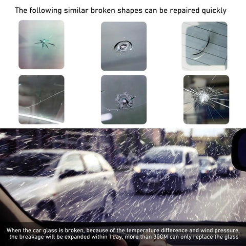 Windshield Repair Kit With Pressure Syringe For Quick Fix Of Chips Bulls Eye And Star Shaped Cracks In Auto Glass