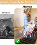 Wall Mounted Indoor Stair Railing Solid Pine Wood Handrail Heavy Duty Grab Bar With Non Slip Grip Built Tough To Handle Daily Use Supports Three Hundred Pounds Real Deal Home Safety before and after use with people using handrail.