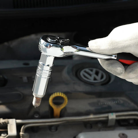 Mechanic using 3/8 Inch Drive Spark Plug Socket Set, 6 Point, Pro Grade, Includes 5/8 Inch, 3/4 Inch, 13/16 Inch, 14Mm And 18Mm Sockets.
